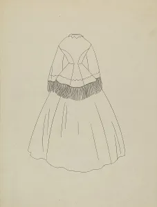 Fringed Prints: Dress Pattern, c. 1938. Creator: Irene Lawson