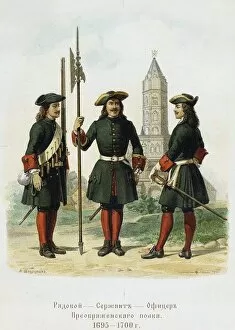 Life Guards Gallery: Dress uniforms of the Preobrazhensky Regiment in 1695-1700, 1901-1904