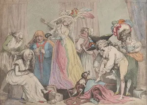 Masquerade Gallery: Dressing for a Masquerade, April 1, 1790. April 1, 1790. Creator: Thomas Rowlandson