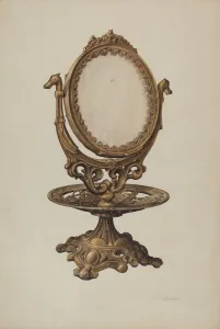 Samuel O Prints: Dressing Mirror, 1938. Creator: Samuel O. Klein