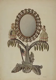 Paul Ward Prints: Dressing Mirror (cast iron), 1939. Creator: Paul Ward
