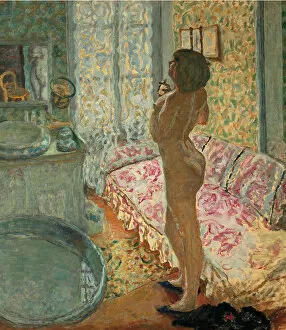 Brussels Gallery: The Dressing Room with Pink Sofa (Female Nude in Backlight), 1908
