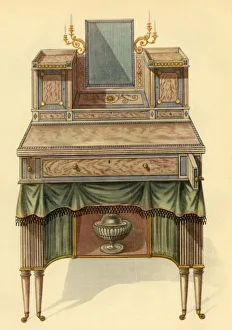 Satinwood Prints: Dressing table in satinwood, 1804, (1946). Creator: Unknown