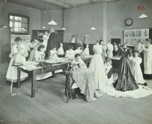 Sewing Machine Prints: Dressmaking class, Borough Polytechnic, Southwark, London, 1907