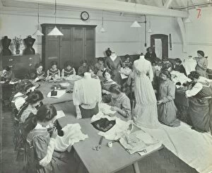 Dressmaking Gallery: Dressmaking class, Hammersmith Trade School for Girls, London, 1911