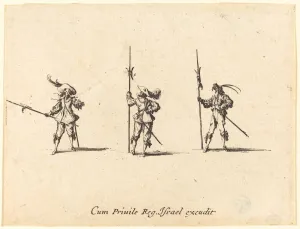 Halberd Prints: Drill with Halberds, 1634 / 1635. Creator: Jacques Callot