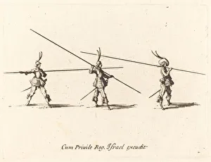 Polearm Prints: Drill with Tilted Pikes, 1634 / 1635. Creator: Jacques Callot