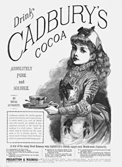 Cup And Saucer Gallery: Drink Cadburys Cocoa, 1888. Creator: Unknown