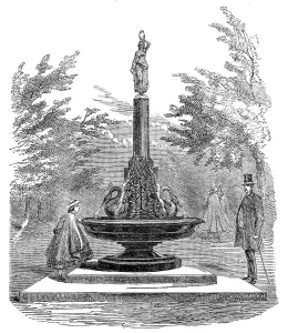 Swans Prints: Drinking-fountain in the Regent's Park, 1862. Creator: Unknown