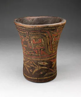 Drinking Vessel (Kero) with Floral and Animal Motifs, A. D. 1450 / 1532. Creator: Unknown