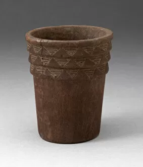 Inca Gallery: Drinking Vessel (Kero) with Incised Geometric Pattern, A.D. 1450 / 1532. Creator: Unknown