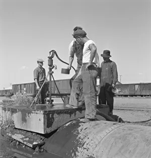 Train Track Collection: Drinking water for the whole town... Tulelake, Siskiyou County, California, 1939