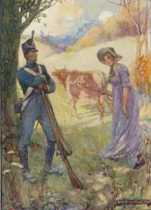 Innocent Gallery: Driving A Cow Before Her, Laura Secord Passed The American Sentries, c1909, (c1920)