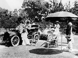 Lawn Prints: A driving party, (early 1900s?)