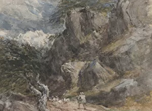 Cox David The Elder Gallery: Driving Sheep in a Rocky Landscape, ca. 1846. Creator: David Cox the elder