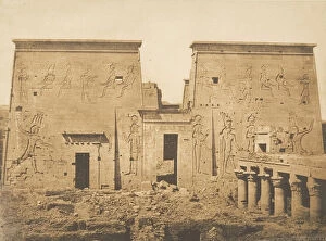 Dromos et Pylones du grand Temple d Isis, a Philae, April 13, 1850