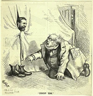 Newsprint Prints: Drop Em, 1872. Creator: Thomas Nast