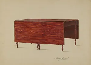Rectangular Prints: Drop Leaf Table, 1936. Creator: Frank Wenger