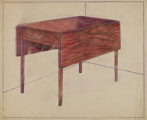 Charles Charon Prints: Drop-leaf Table, c. 1936. Creator: Charles Charon