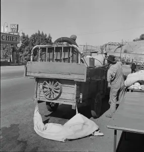 Climate Prints: Drought refugees stopped at inspection station on the California-Arizona state line
