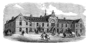 Care Home Prints: The Drovers Hall, Metropolitan Cattle Market, 1873. Creator: Unknown