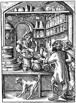 Mixing Prints: Druggist, 16th century (1849). Artist: Jost Amman