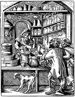 Drugstore Gallery: The Druggists Shop, 1568. Artist: Jost Amman