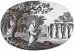 Celtic Polytheism Prints: A druid with a scythe. Creator: Anonymous