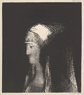 Redon Prints: Druidesse, 1891. Creator: Odilon Redon