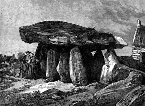 Burial Chamber Prints: Druidic remains of Brittany: the Great Dolmen of Corconne, 1871. Creator: Unknown