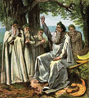 Druid Prints: Druids, Or British Priests, (c1850)