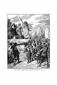 Celtic Polytheism Prints: The Druids Inciting the Britons to Oppose the Landing of the Romans