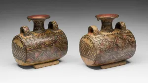 Drum-Shaped Vessels with Textile Motif, A. D. 1450 / 1532. Creator: Unknown