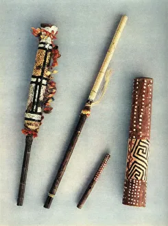 Drum and wind instruments of the tribe of Baniva Indians, Venezuela., 1948 Drum and wind instruments of the tribe of Baniva Indians, Venezuela., 1948
