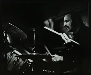 Buckinghamshire Prints: Drummer Alan Jackson playing at The Stables, Wavendon, Buckinghamshire