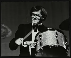 Barrett Collection: Drummer Barrett Deems playing in Stevenage, Hertfordshire, 1984. Artist: Denis Williams