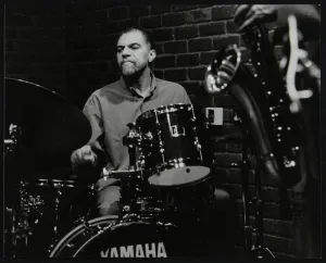 Hertfordshire Gallery: Drummer Derek Gale playing at The Fairway, Welwyn Garden City, Hertfordshire, 31 October 1999