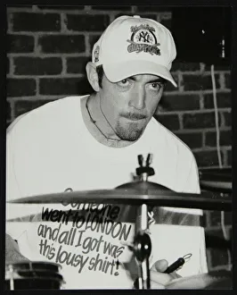 Hertfordshire Gallery: Drummer Gene Calderazzo at The Fairway, Welwyn Garden City, Hertfordshire, 8 December 1996