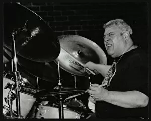 Cymbals Gallery: Drummer Martin Drew playing at The Fairway, Welwyn Garden City, Hertfordshire, 15 February 1998