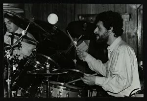 Drumkit Gallery: Drummer Simon Morton playing at the Torrington Jazz Club, Finchley, London, 1988
