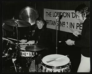 Clare Gallery: Drummers Kenny Clare Les DeMerle, London 1979. Artist: Denis Williams