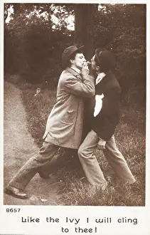 Impersonating Prints: Two drunk men (played by actors) swear undying friendship, c1905. Creator: Unknown