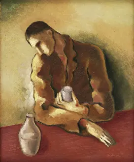 Drunkard Prints: Drunkard, 1933. Creator: Mikulas Galanda