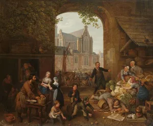 Drunkard Prints: Two Drunkards at the Market near the Westerkerk in Amsterdam