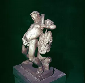 Ancient City Collection: The drunken Hercules, House of the Stags, Herculaneum, Italy