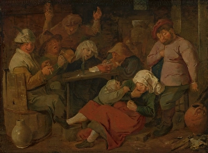 Brauwer Adriaen Prints: Drunken Peasants at an Inn. Creator: Adriaen Brouwer