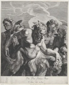 Engraving And Etching Prints: Drunken Silenus, 1630-57. Creators: Jonas Suyderhoef, Pieter Soutman