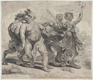 Drunkenness Collection: Drunkeness of Bacchus, 1630-77. Creators: Jonas Suyderhoef, Pieter Soutman, Clement De Jonghe