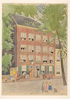 Block Of Flats Prints: Drunks outside De Laatste Stuiver, 1874-1916. Creator: Jan Hanau