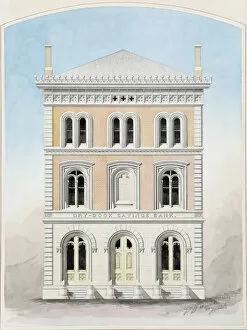 Dry Dock Savings Bank, New York City, New York, Competition Design Drawing, 1858